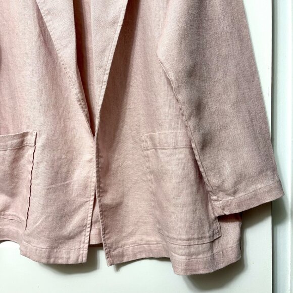 Eileen Fisher Organic Linen Open-Front Blazer in Pink Size S - Picture 8 of 12